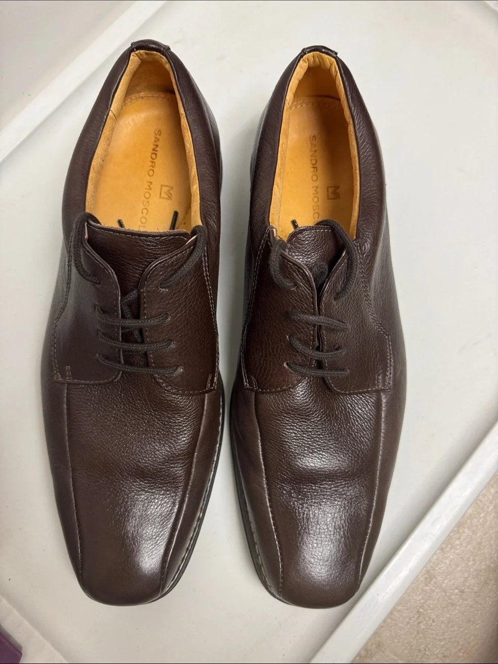 Sandro Moscoloni Dark Brown Leather Derby Shoes